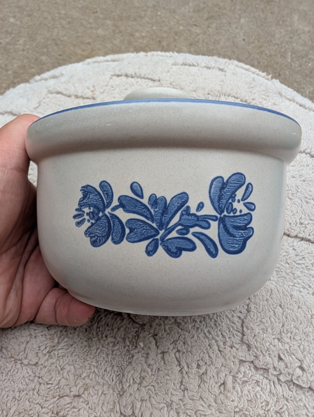 Pflaltzgraff Blue Floral Stoneware Crock - Decorative Home Art
